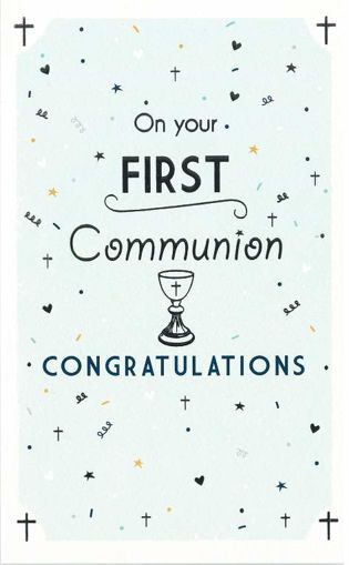 Picture of ON YOUR FIRST COMMUNION CONGRATULATIONS BLUE
